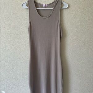 Pink Lily Ribbed Tank Top Knit Dress